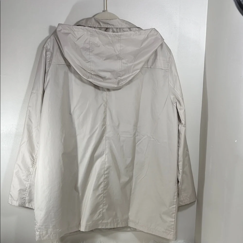 Women's Khaki Nylon Windbreaker Jacket - Picture 2 of 6